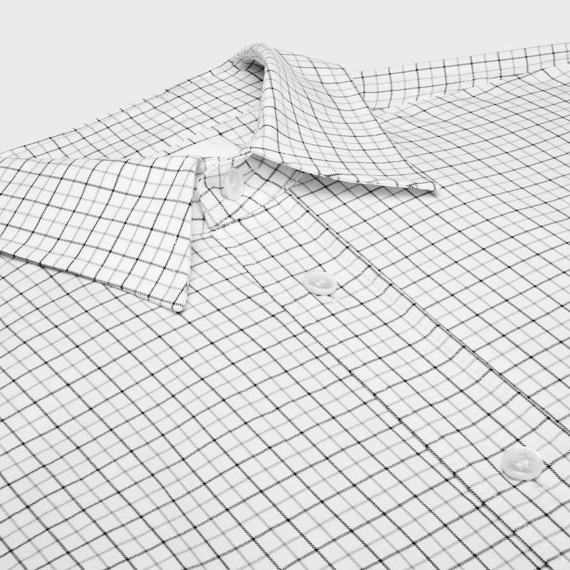 relaxed shirt in checked cotton twill