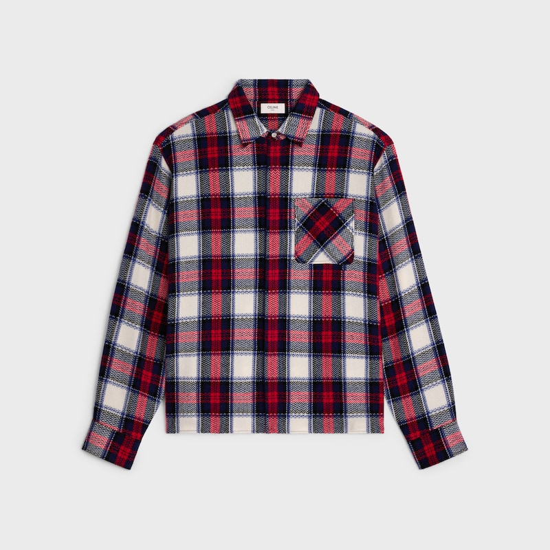 overshirt in checked cashmere