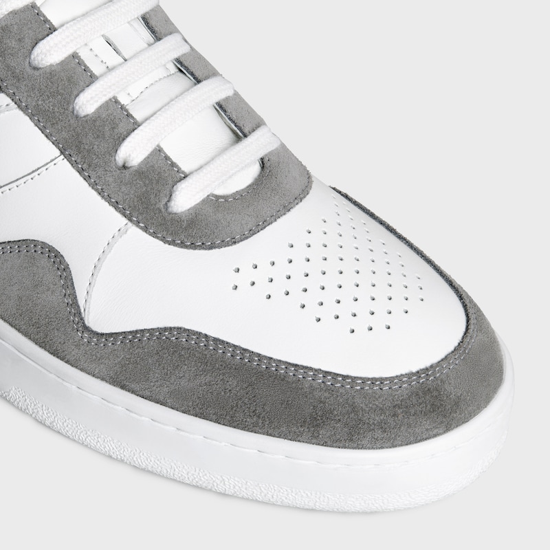 celine trainer low lace-up sneaker in suede calfskin and calfskin