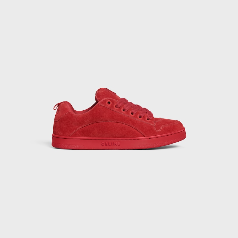 celine huntington low lace-up sneaker in suede calfskin and mesh