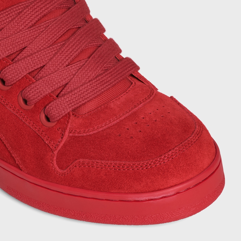 celine huntington low lace-up sneaker in suede calfskin and mesh