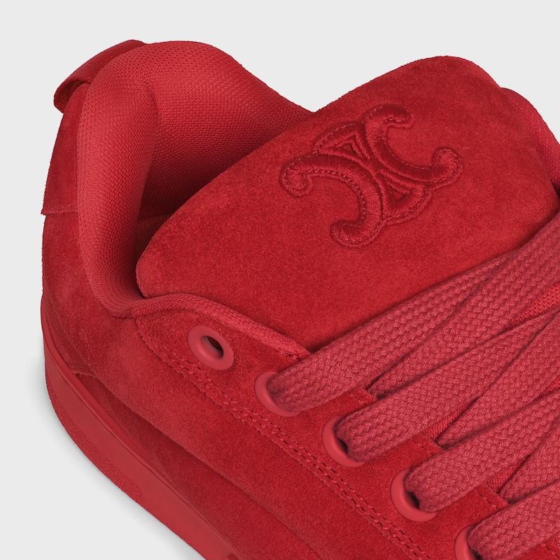 celine huntington low lace-up sneaker in suede calfskin and mesh