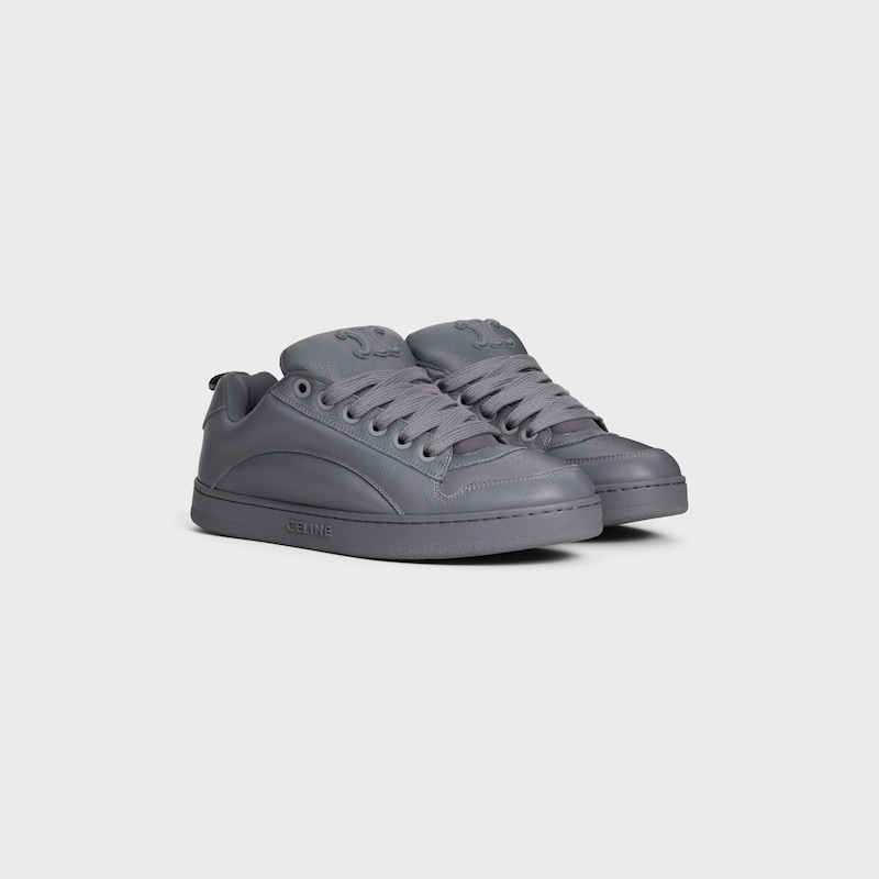 celine huntington low lace-up sneaker in tumbled leather and mesh