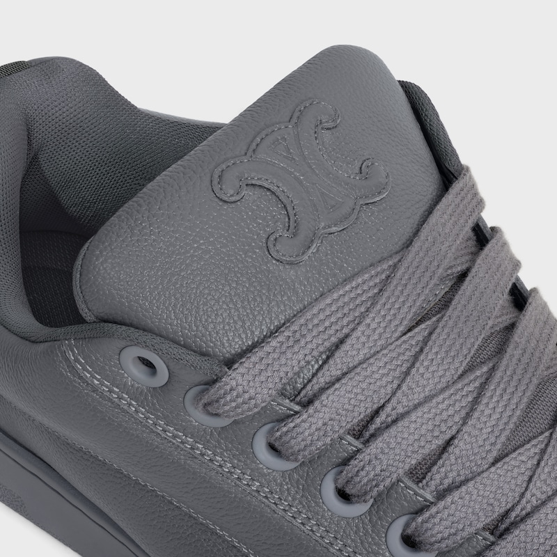 celine huntington low lace-up sneaker in tumbled leather and mesh