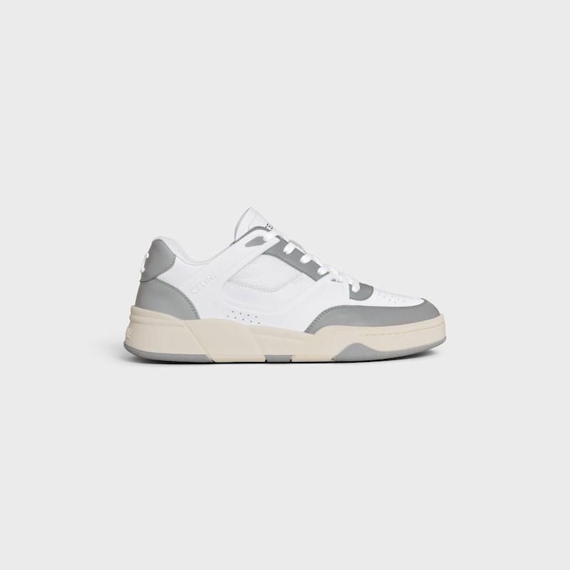 celine trainer ct-09 low lace-up sneaker in calfskin and mesh