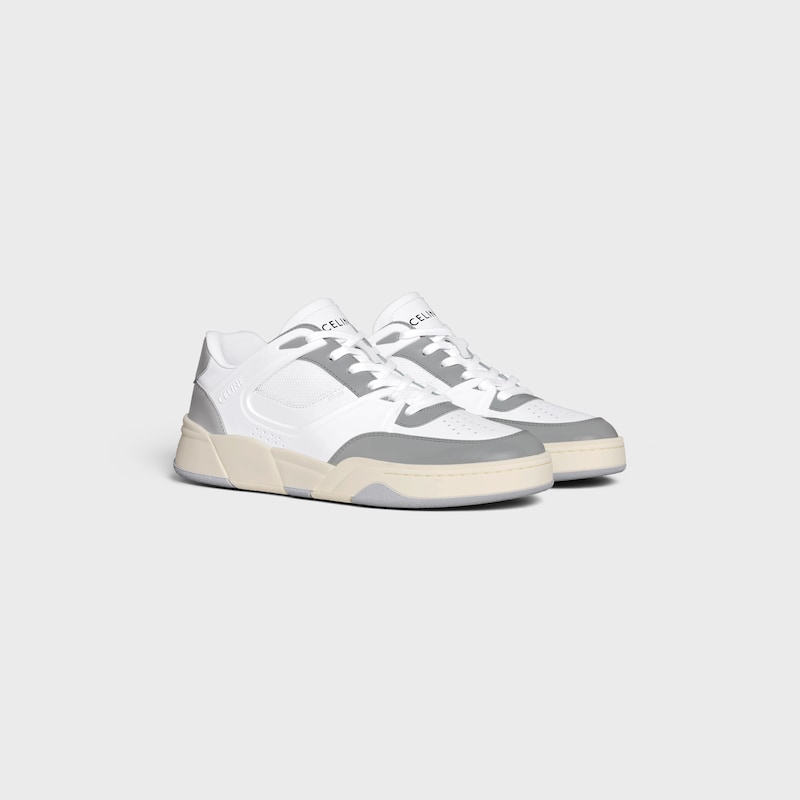 celine trainer ct-09 low lace-up sneaker in calfskin and mesh