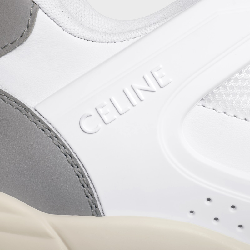 celine trainer ct-09 low lace-up sneaker in calfskin and mesh