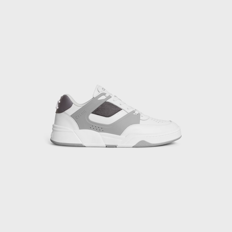 celine trainer ct-09 low lace-up sneaker in calfskin and mesh