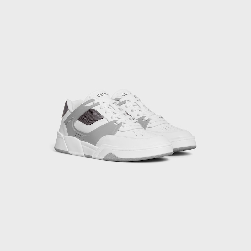 celine trainer ct-09 low lace-up sneaker in calfskin and mesh