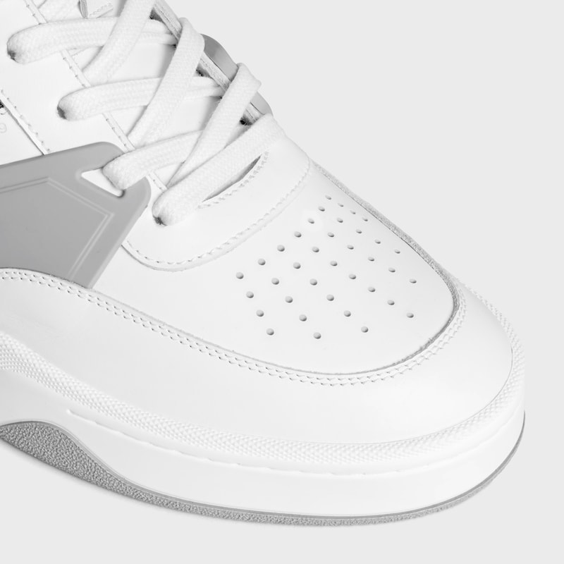 celine trainer ct-09 low lace-up sneaker in calfskin and mesh