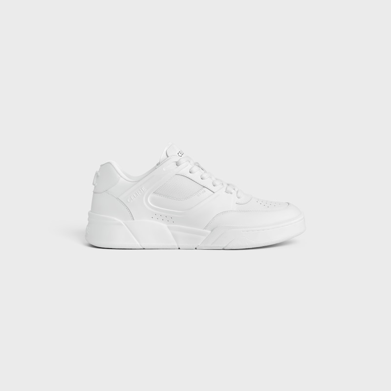 celine trainer ct-09 low lace-up sneaker in calfskin and mesh