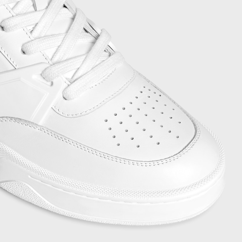 celine trainer ct-09 low lace-up sneaker in calfskin and mesh