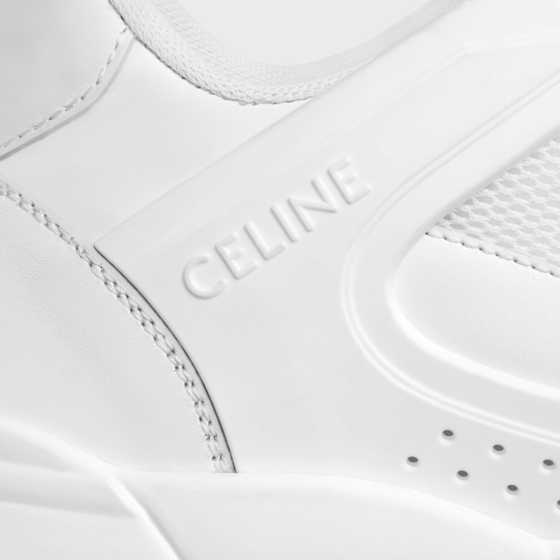 celine trainer ct-09 low lace-up sneaker in calfskin and mesh