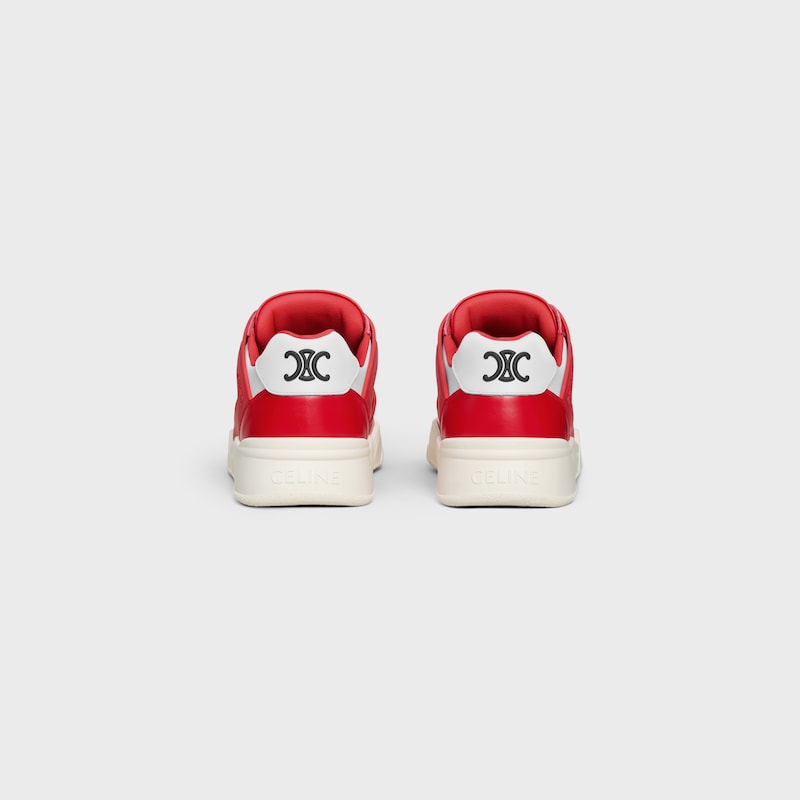 celine trainer ct-09 low lace-up sneaker in calfskin and mesh