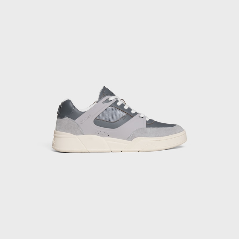 celine trainer ct-09 low lace-up sneaker in suede calfskin calfskin and mesh