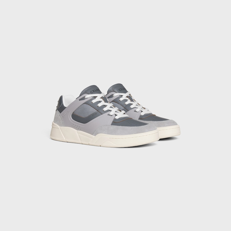 celine trainer ct-09 low lace-up sneaker in suede calfskin calfskin and mesh