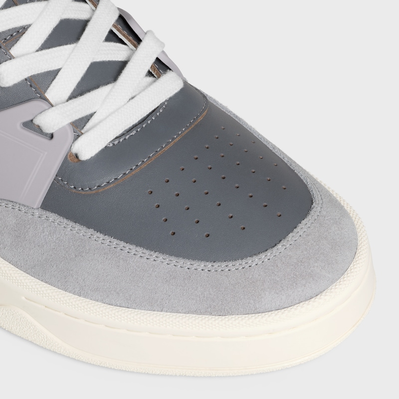 celine trainer ct-09 low lace-up sneaker in suede calfskin calfskin and mesh