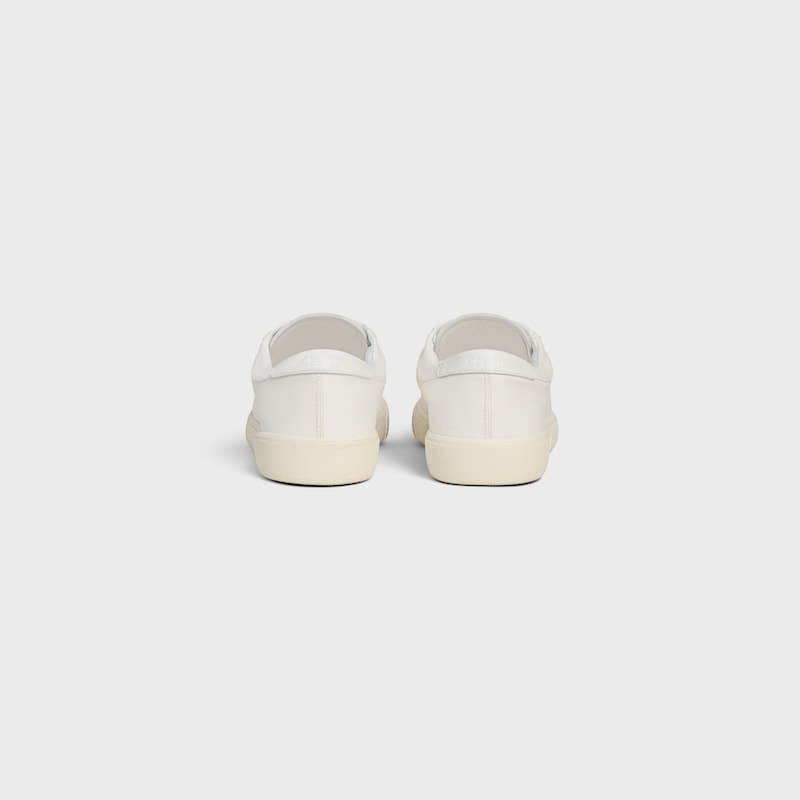 celine lou low lace-up sneaker with embroidered triomphe in canvas and calfskin