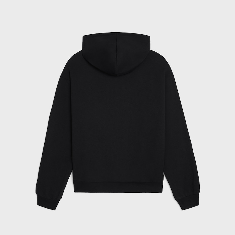 triomphe loose zipped hoodie in cashmere cotton
