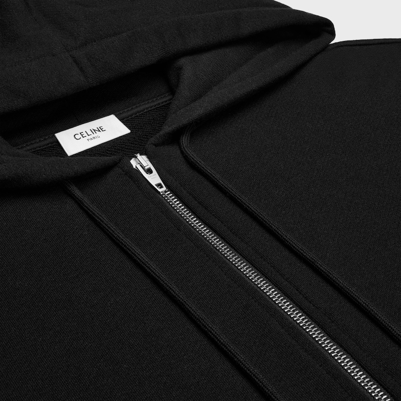 triomphe loose zipped hoodie in cashmere cotton