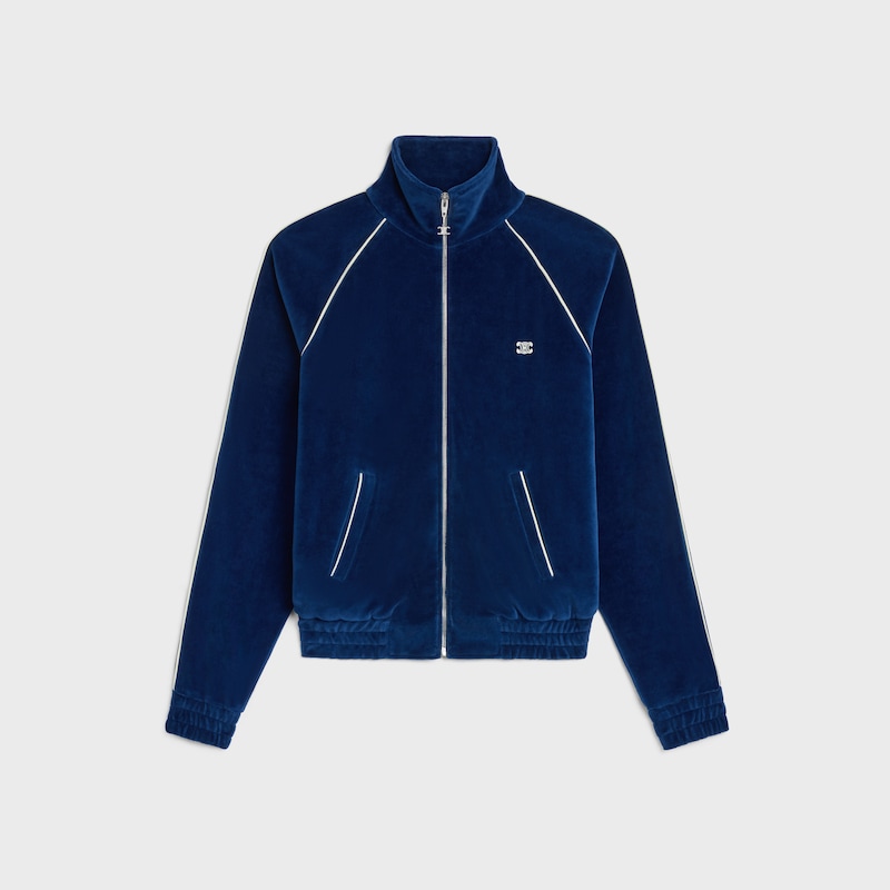 triomphe tracksuit jacket in velvet jersey