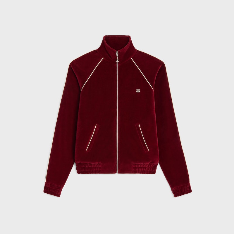 triomphe tracksuit jacket in velvet jersey