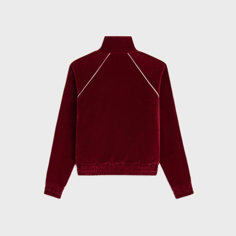 triomphe tracksuit jacket in velvet jersey