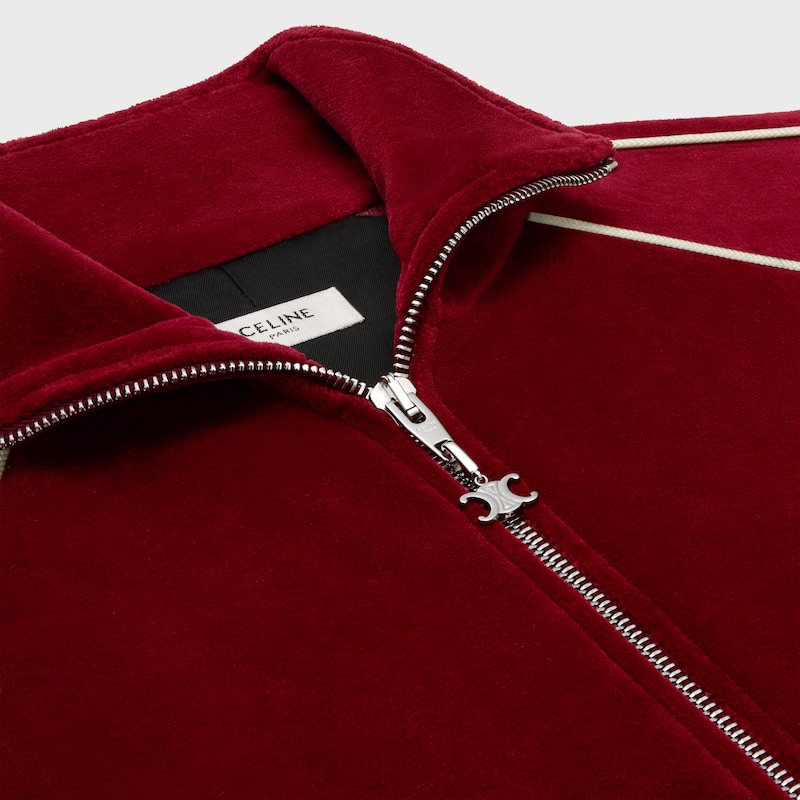 triomphe tracksuit jacket in velvet jersey