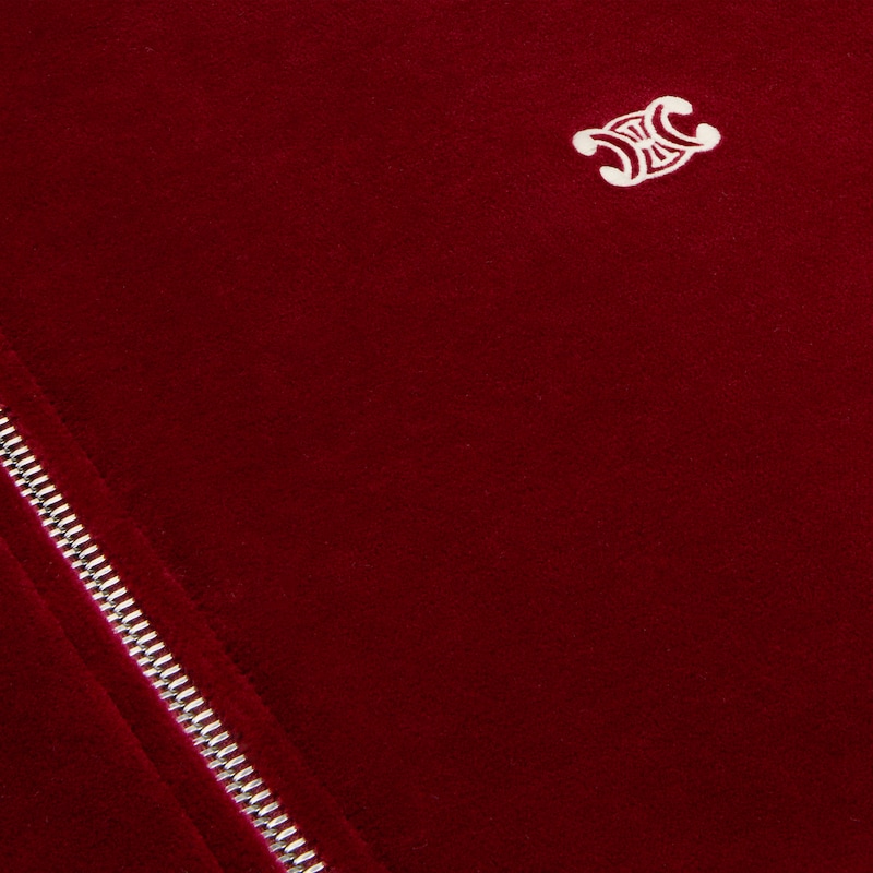 triomphe tracksuit jacket in velvet jersey