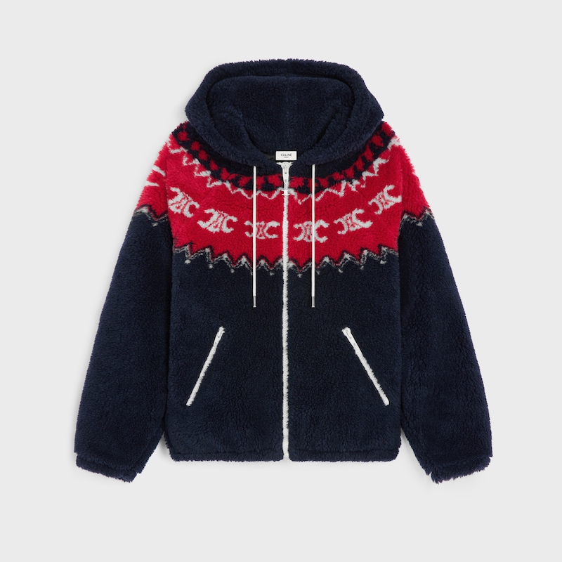 hooded jacket in triomphe fair isle fleece