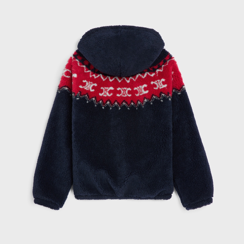 hooded jacket in triomphe fair isle fleece