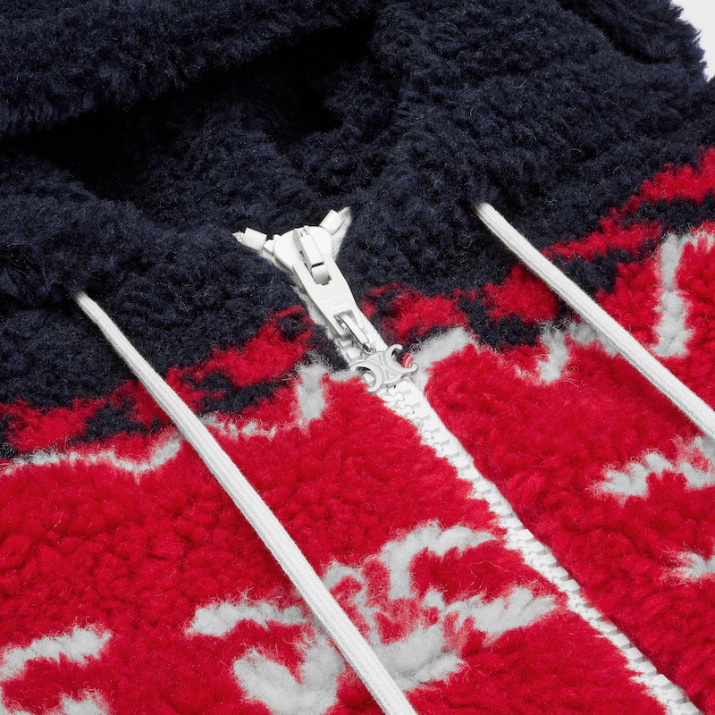 hooded jacket in triomphe fair isle fleece