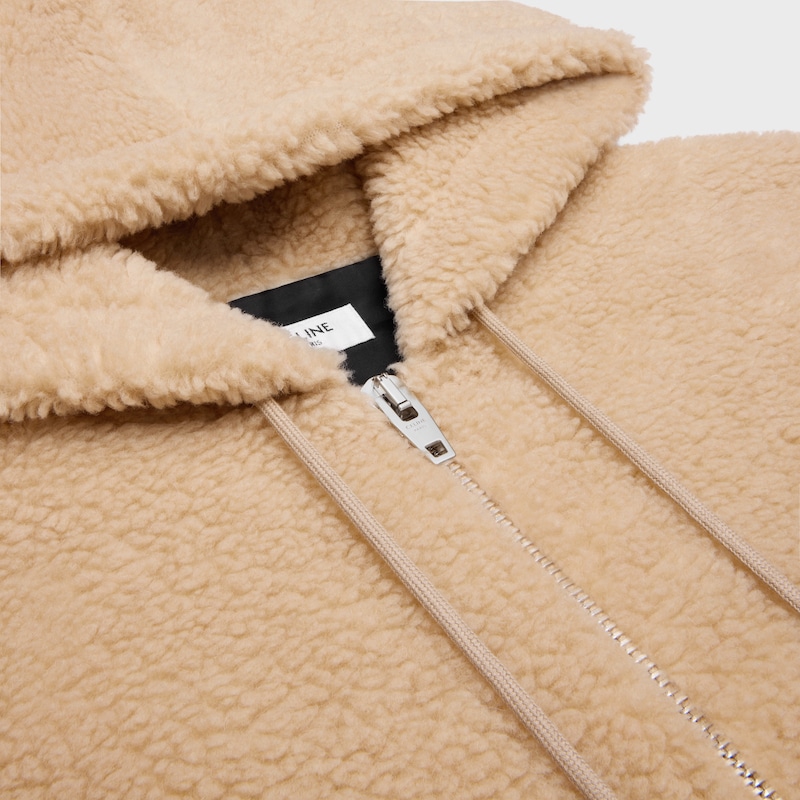 hooded jacket in polar fleece
