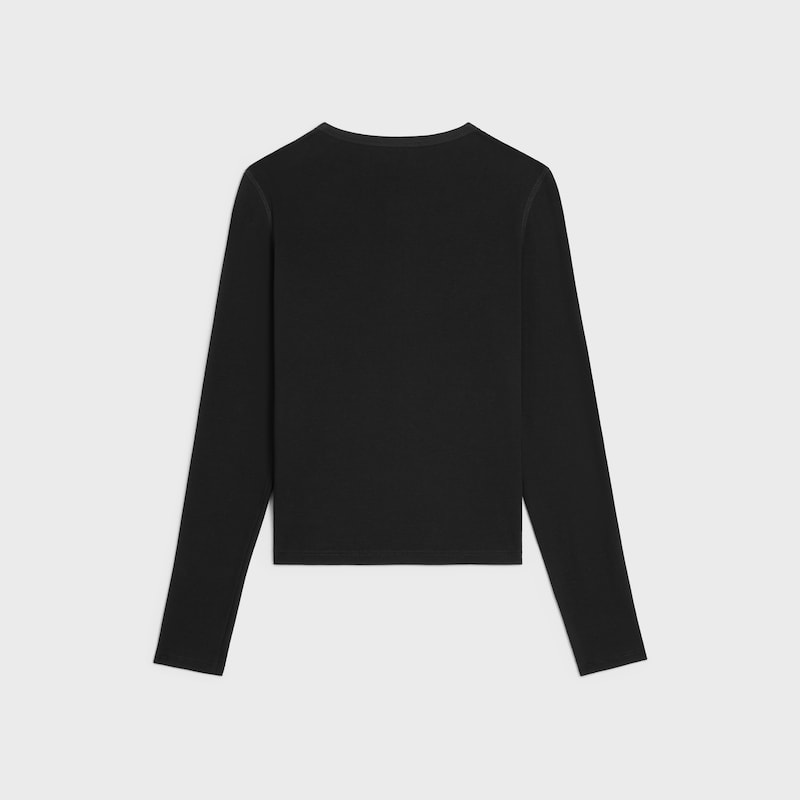 long sleeved t-shirt in ribbed cotton jersey