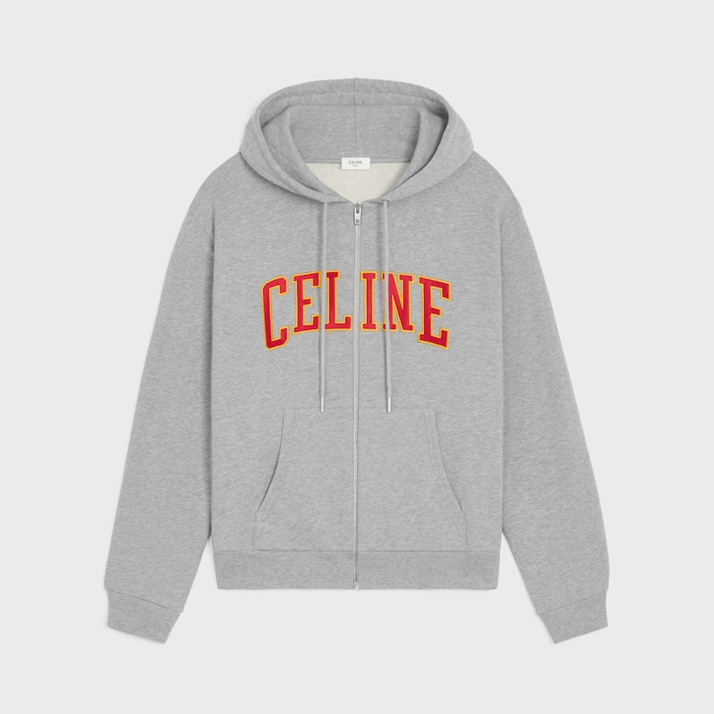 loose zip up hoodie in cotton fleece