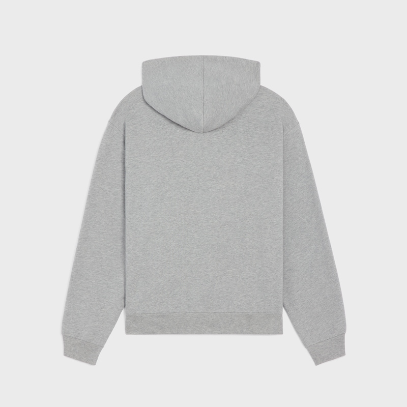 loose zip up hoodie in cotton fleece