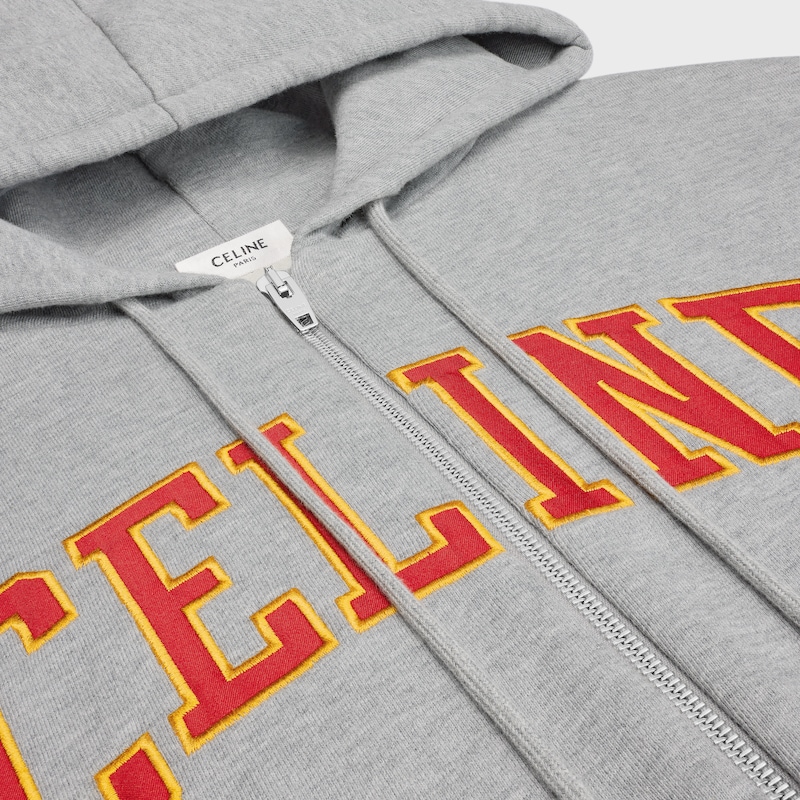 loose zip up hoodie in cotton fleece
