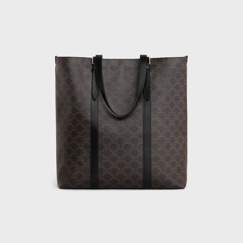 cabas with buckle in triomphe canvas and calfskin