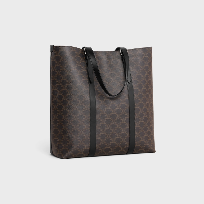 cabas with buckle in triomphe canvas and calfskin