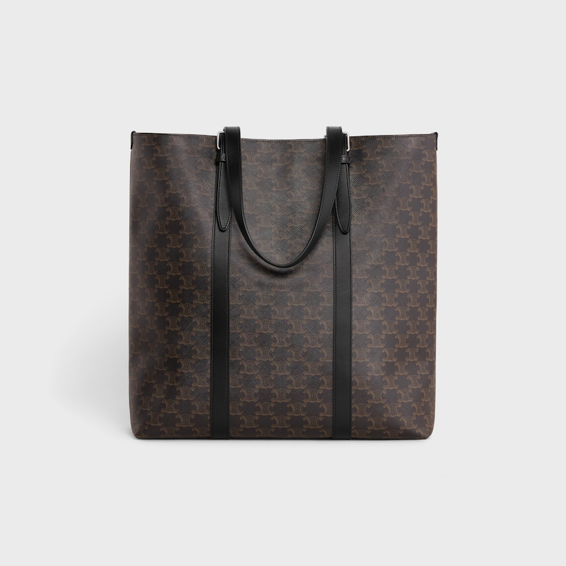 cabas with buckle in triomphe canvas and calfskin