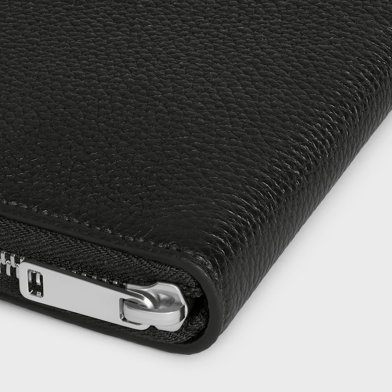 large zipped wallet in grained calfskin