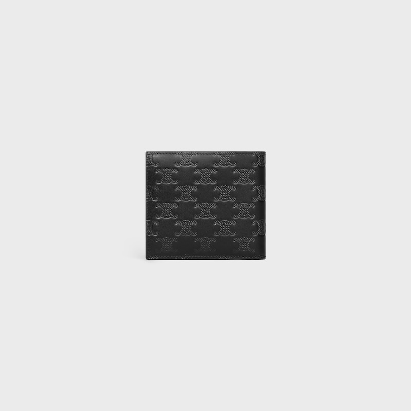 bi-fold card holder in calfskin with triomphe embossed