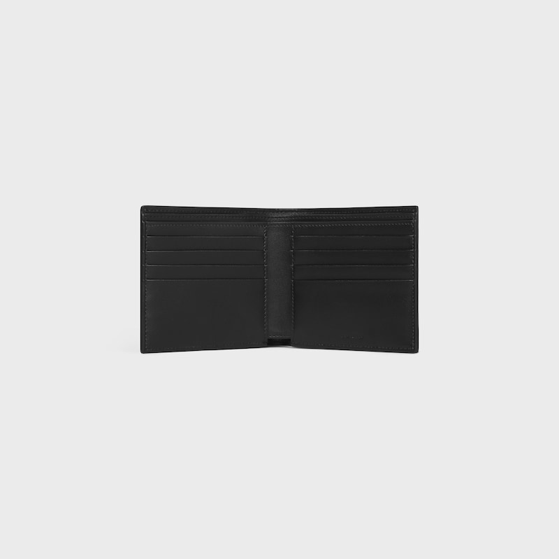 bi-fold card holder in calfskin with triomphe embossed