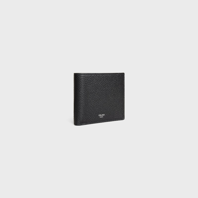 bi-fold card holder in grained calfskin