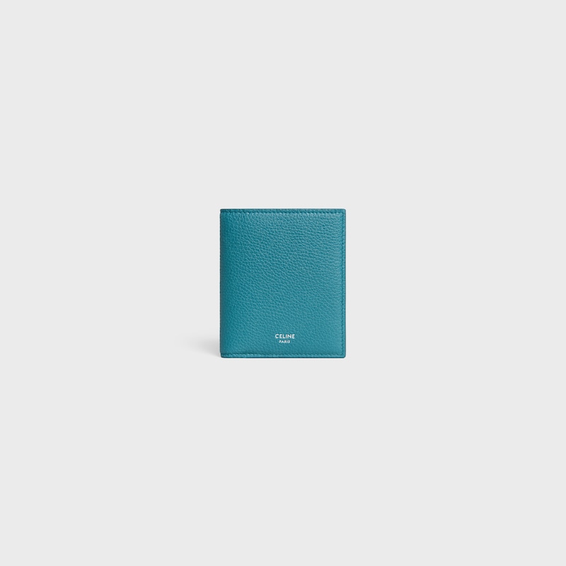 compact wallet in grained calfskin