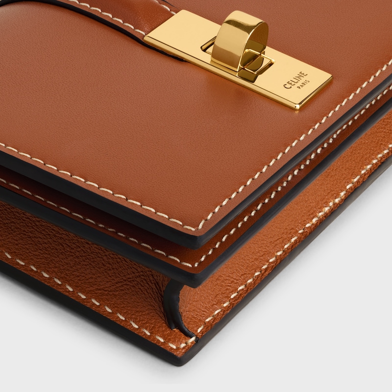 card holder with flap 16 in satinated calfskin
