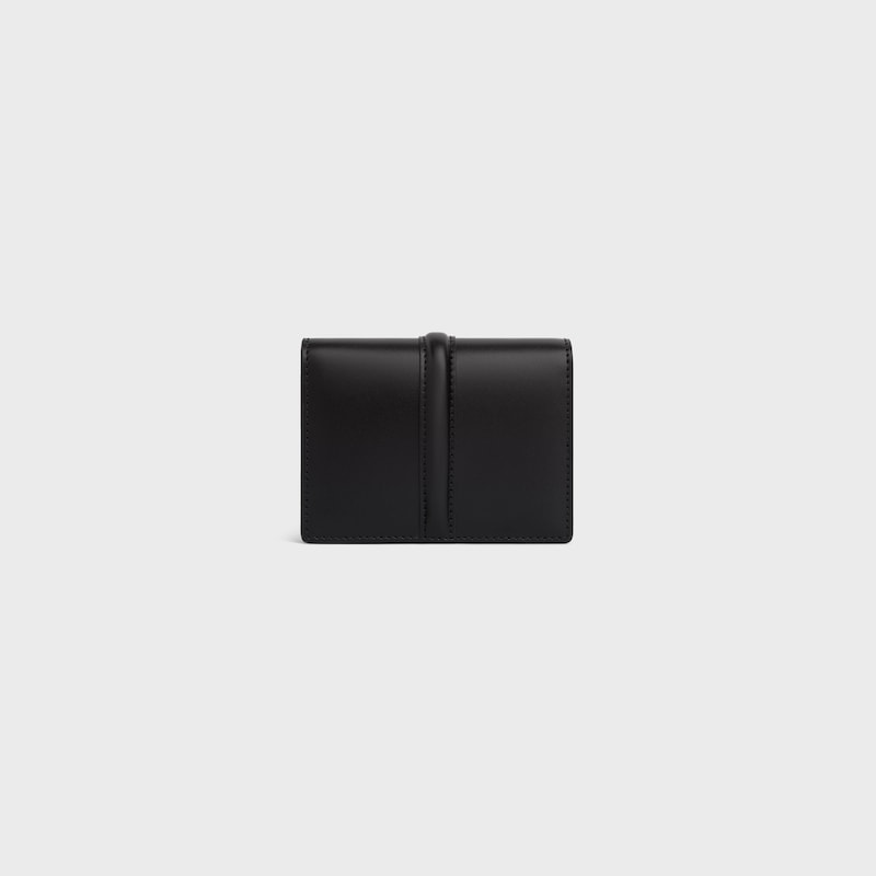 card holder with flap 16 in satinated calfskin