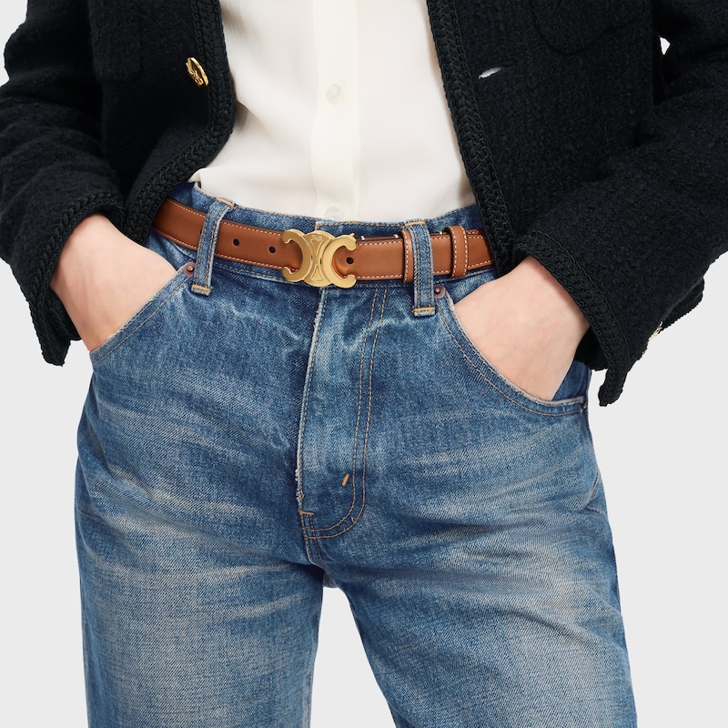 medium 25mm triomphe belt in natural calfskin