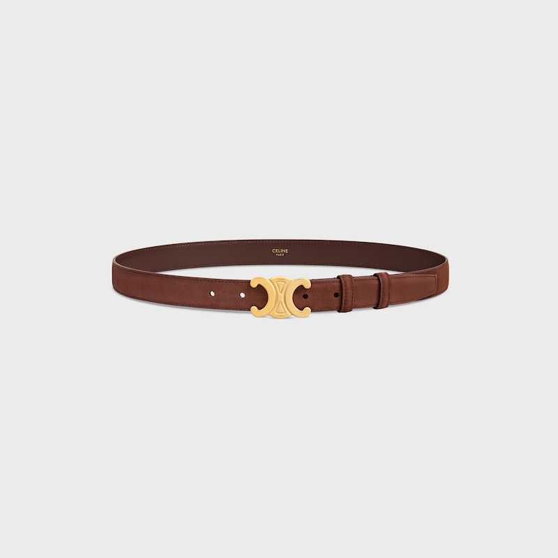 medium 25mm triomphe belt in grained nubuck calfskin