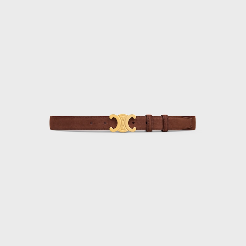 medium 25mm triomphe belt in grained nubuck calfskin